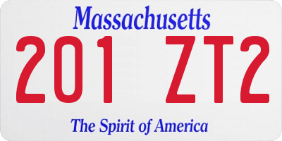 MA license plate 201ZT2