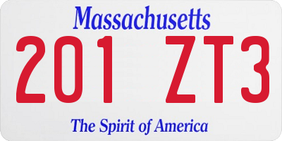 MA license plate 201ZT3