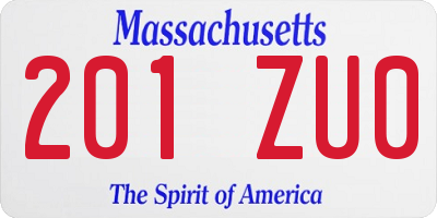 MA license plate 201ZU0