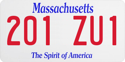MA license plate 201ZU1