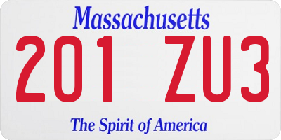 MA license plate 201ZU3