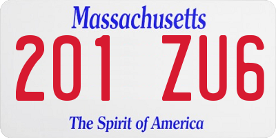 MA license plate 201ZU6