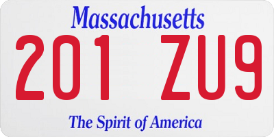 MA license plate 201ZU9