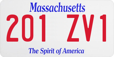 MA license plate 201ZV1