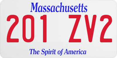 MA license plate 201ZV2