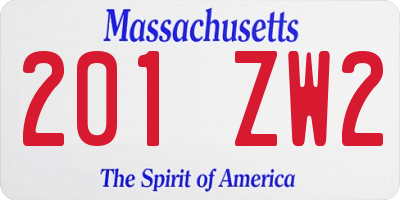 MA license plate 201ZW2
