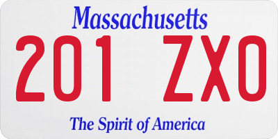 MA license plate 201ZX0