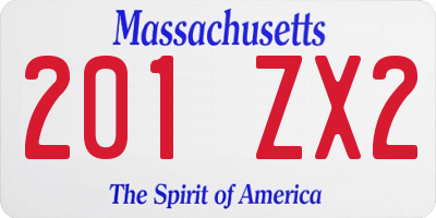 MA license plate 201ZX2
