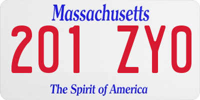 MA license plate 201ZY0