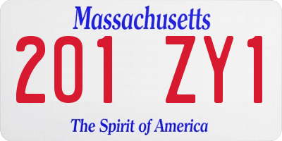MA license plate 201ZY1