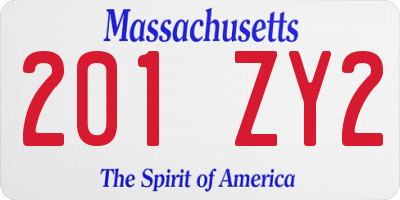 MA license plate 201ZY2