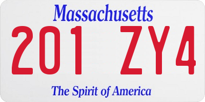 MA license plate 201ZY4