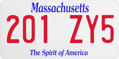 MA license plate 201ZY5