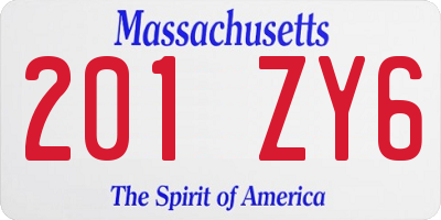 MA license plate 201ZY6