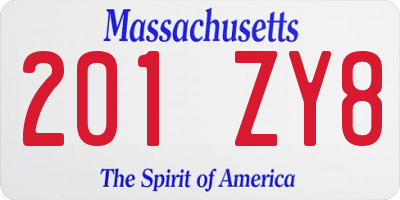 MA license plate 201ZY8