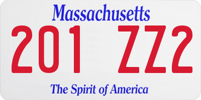 MA license plate 201ZZ2