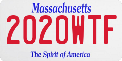 MA license plate 2020WTF