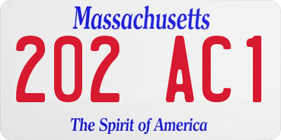 MA license plate 202AC1