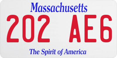 MA license plate 202AE6