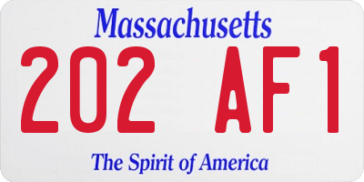 MA license plate 202AF1