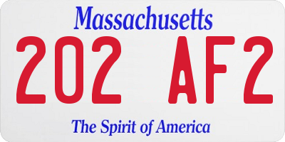 MA license plate 202AF2