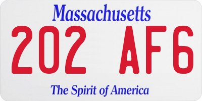 MA license plate 202AF6