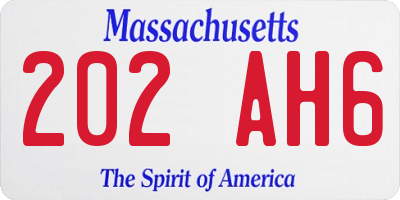 MA license plate 202AH6