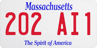 MA license plate 202AI1