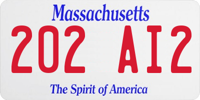 MA license plate 202AI2