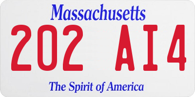 MA license plate 202AI4