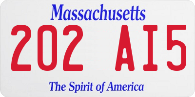 MA license plate 202AI5