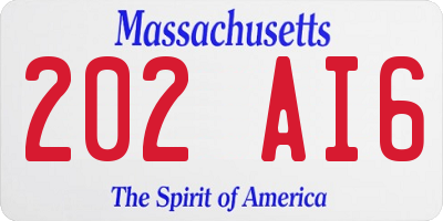 MA license plate 202AI6