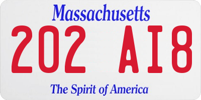 MA license plate 202AI8