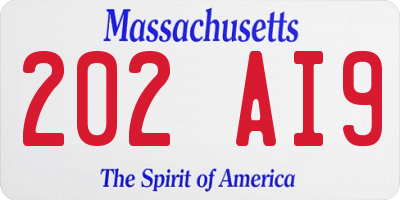 MA license plate 202AI9