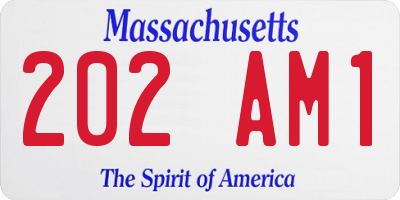 MA license plate 202AM1