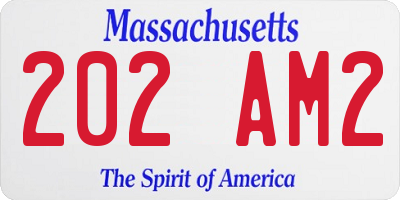 MA license plate 202AM2