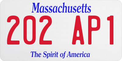 MA license plate 202AP1