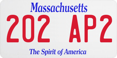 MA license plate 202AP2