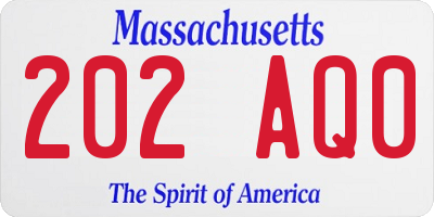 MA license plate 202AQ0
