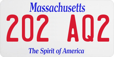MA license plate 202AQ2