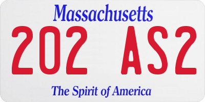 MA license plate 202AS2