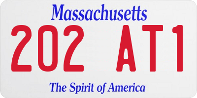 MA license plate 202AT1