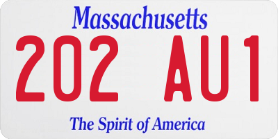 MA license plate 202AU1