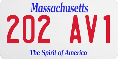 MA license plate 202AV1