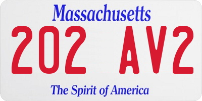 MA license plate 202AV2
