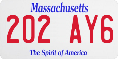 MA license plate 202AY6