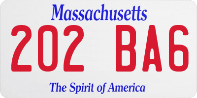 MA license plate 202BA6