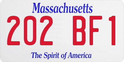 MA license plate 202BF1