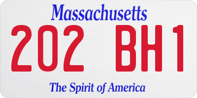 MA license plate 202BH1