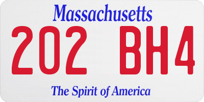 MA license plate 202BH4